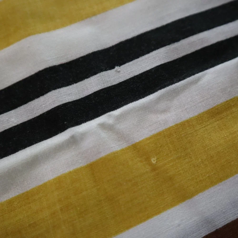 VTG Springmaid Marvelaire Mustard Brown Stripe Pillowcase Set of 2 Mid Century